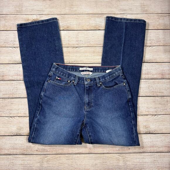 Vtg Tommy Hilfiger Hipster Boot Cut Denim Blue Jeans Women's size 4 R - Picture 1 of 13